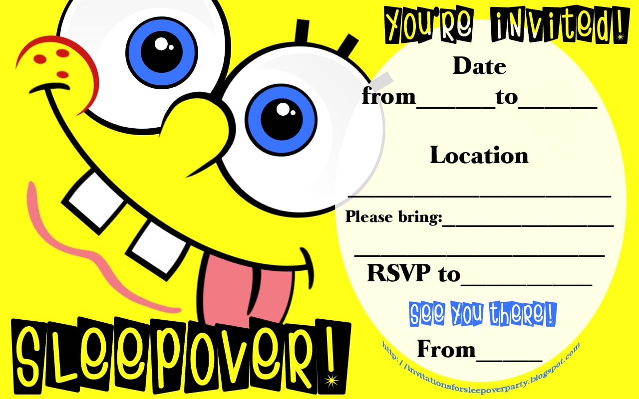 Free Printable Invitations For Girls Slumber Party