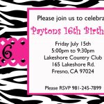 Free Printable Sweet 16 Invitations