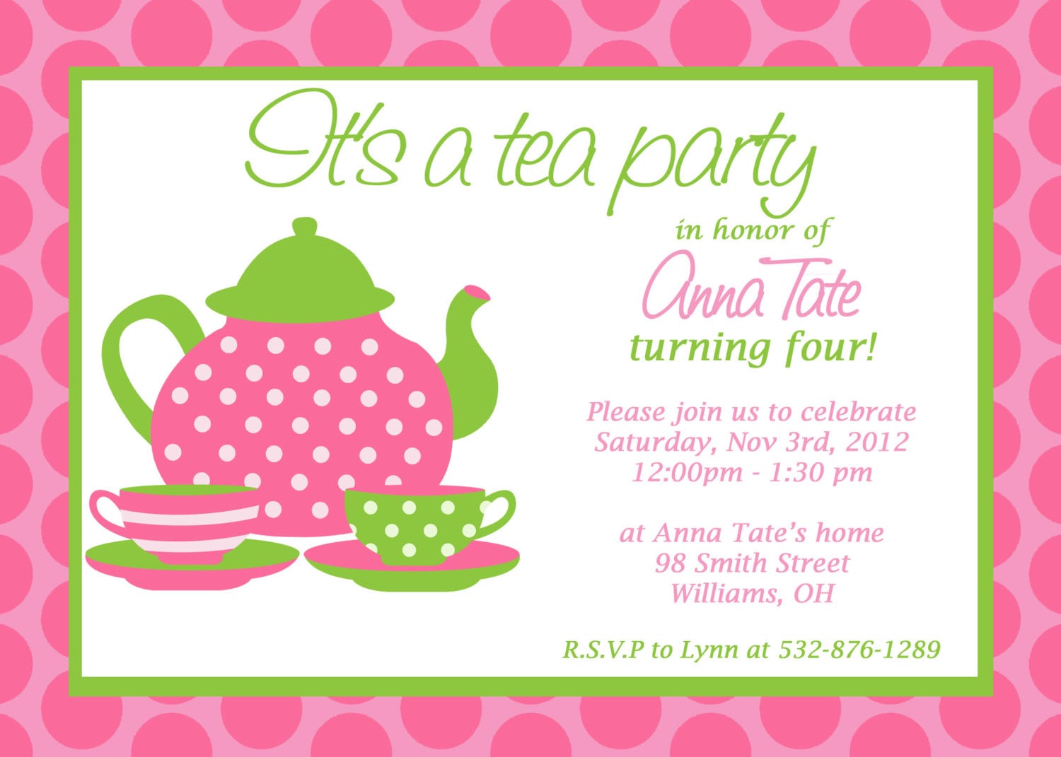 Free Printable Tea Party Invitation Templates