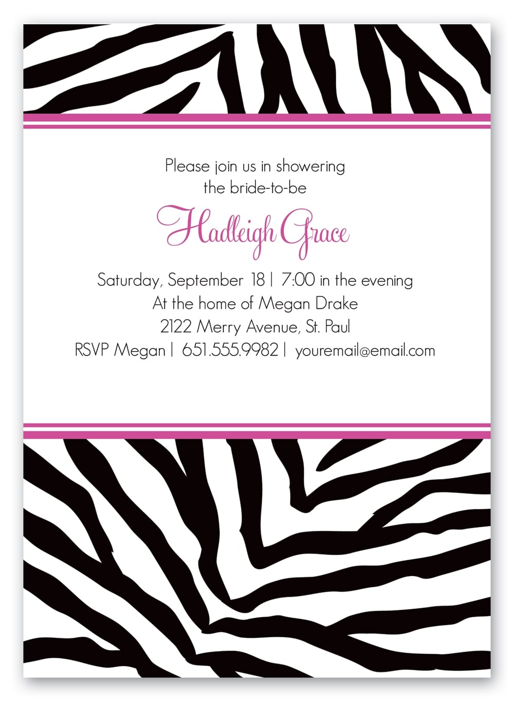 Free Printable Zebra Invitation Templates