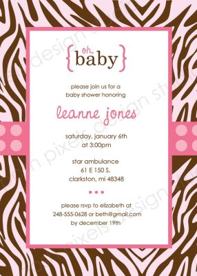 Free Printable Zebra Print Invitations