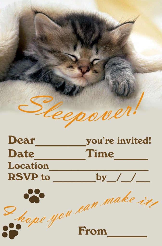 Free Slumber Party Invitation Template