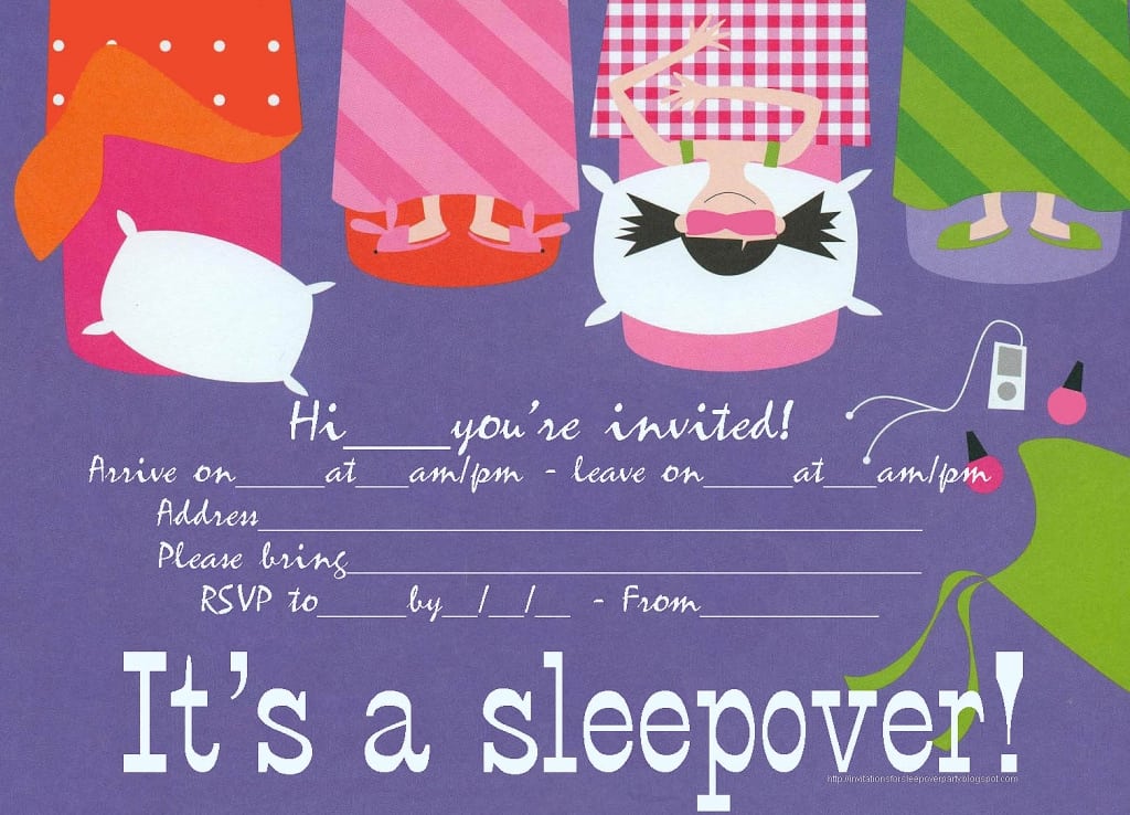 Free Printable Slumber Party Invitations Templates