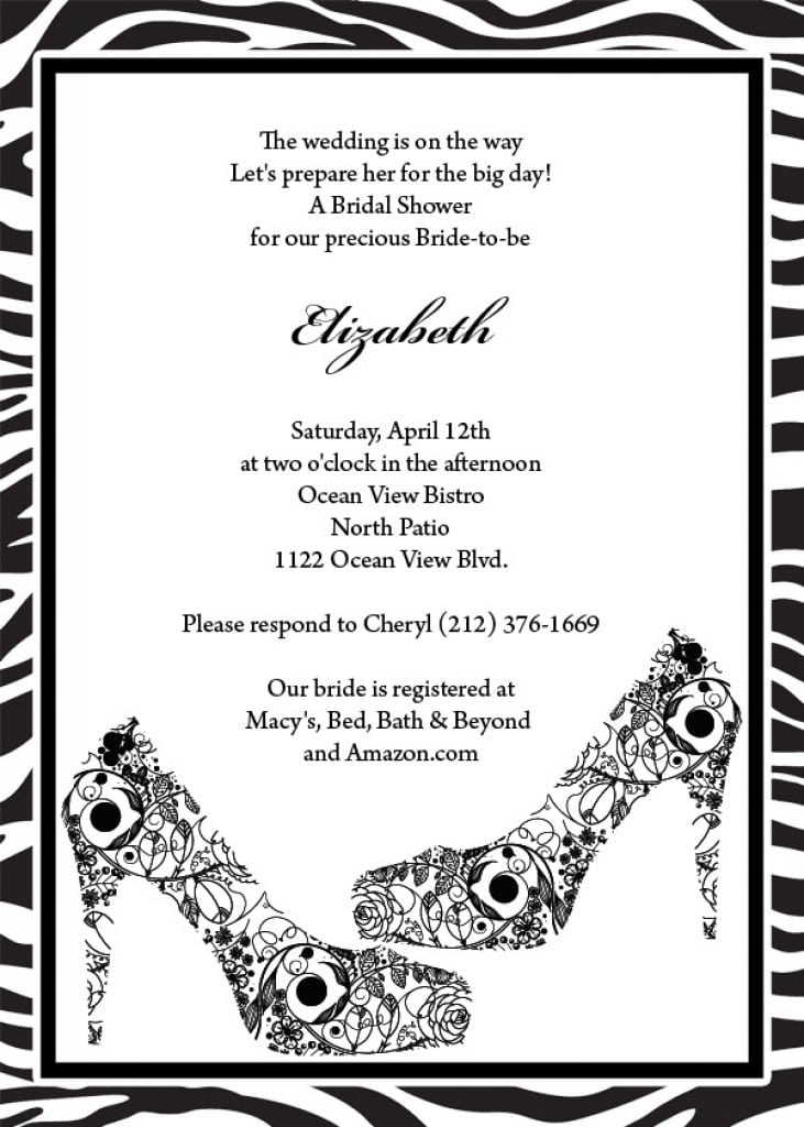 Free Zebra Print Invitation Template 3