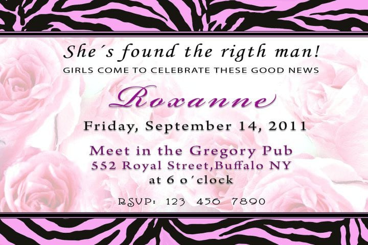 Free Zebra Print Invitation Template 5