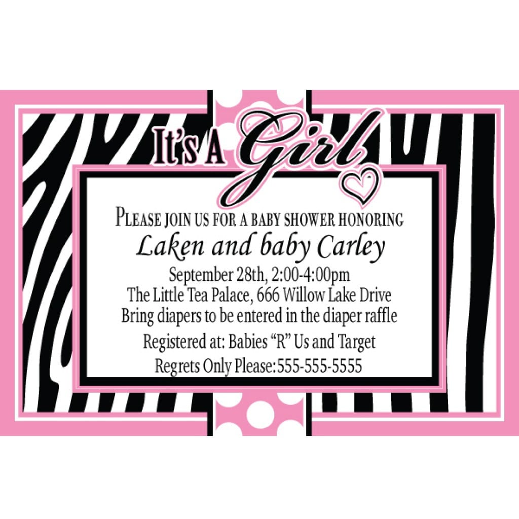Free Zebra Print Invitation Template