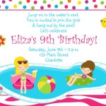Girls Birthday Invitations For A Pool Party