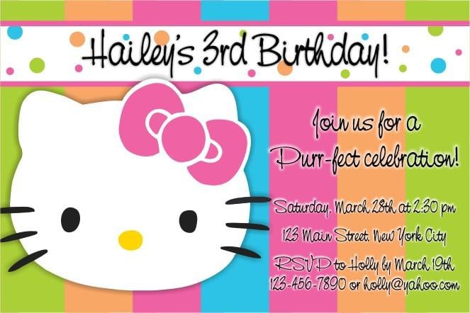 Hello Kitty Invitations Template