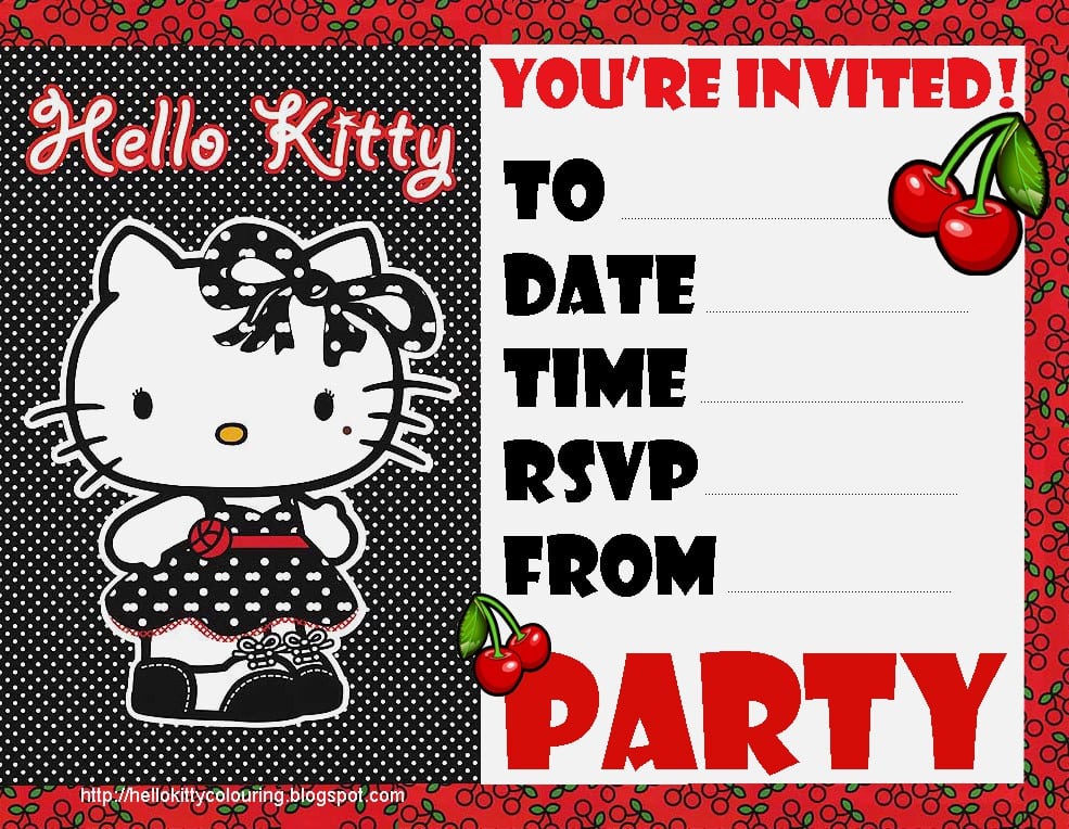 Hello Kitty Invites For Swim Party 2