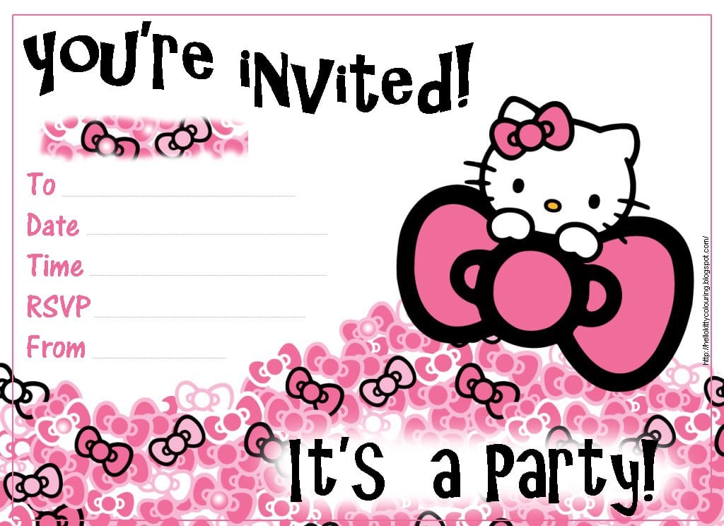 Hello Kitty Invites For Swim Party