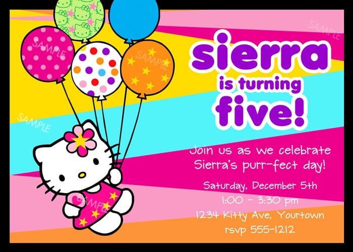 Hello Kitty Ticket Invitations Template 4