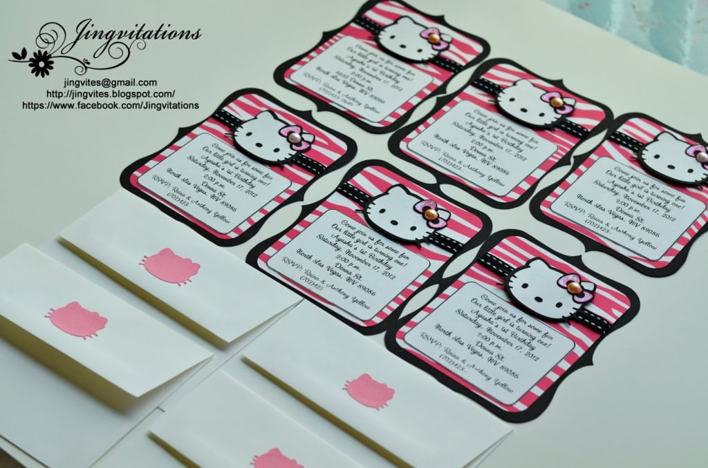 Hello Kitty Zebra Party Invitations