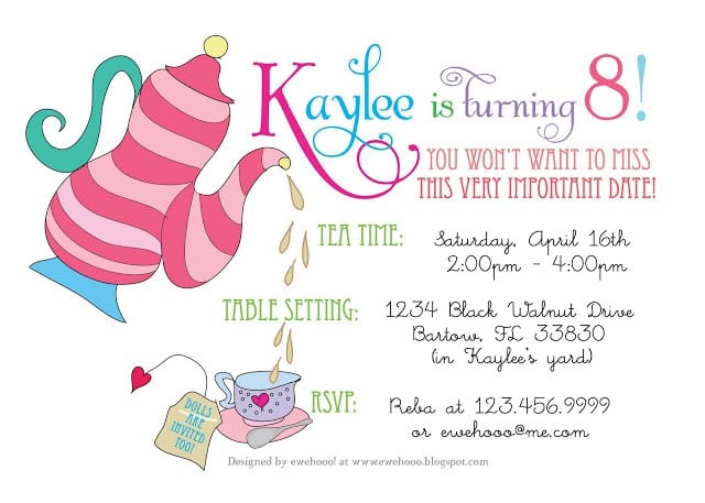 High Tea Invite Template Free 3