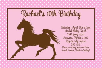 Horse Birthday Invitations Free Printable