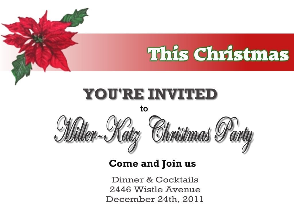 Invitation Card Template Christmas Party