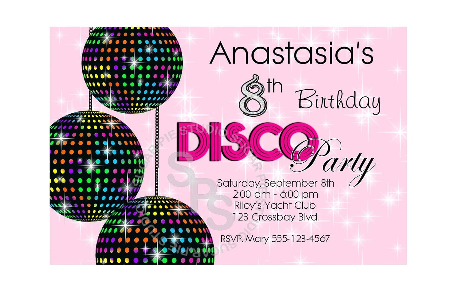 Kids Disco Party Invitations Printable