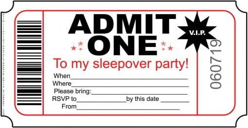 Kids Sleepover Invitations Free Printable 2