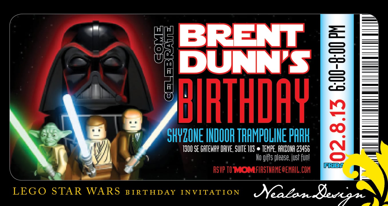Lego Star Wars Birthday Invitations Free