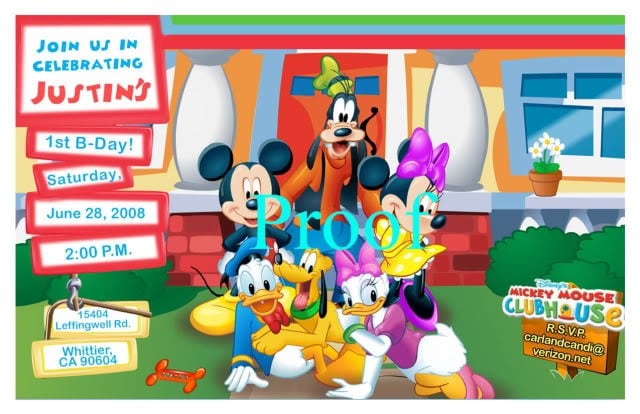 Mickey Mouse Clubhouse Party Invitations Printable 4