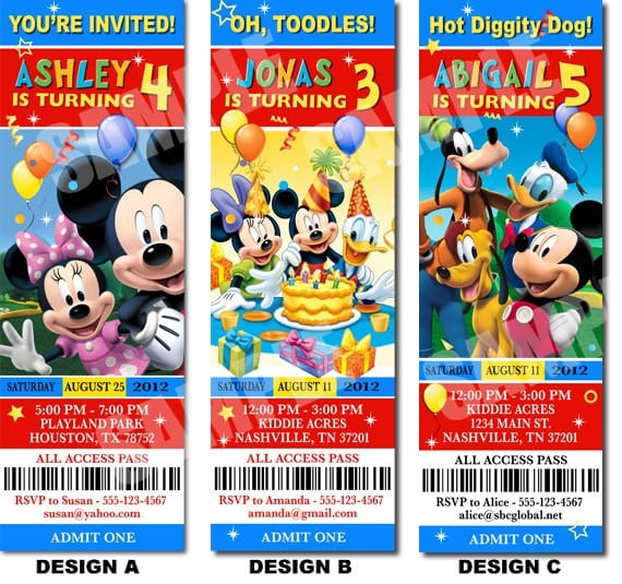 Mickey Mouse Clubhouse Party Invitations Printable