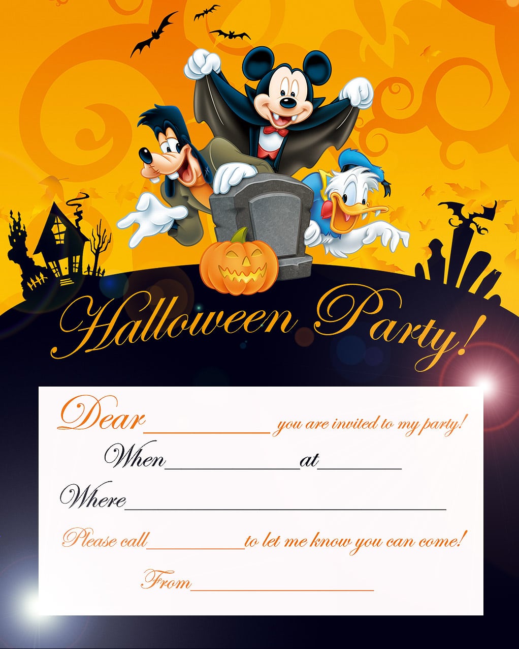 Mickey Mouse Halloween Party Invitations