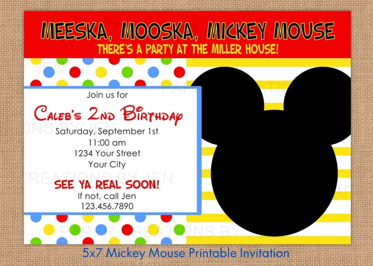 Mickey Mouse Printable Invitations Free