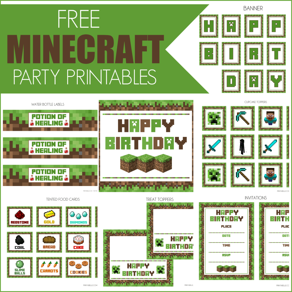 Minecraft Party Invitation Template Free