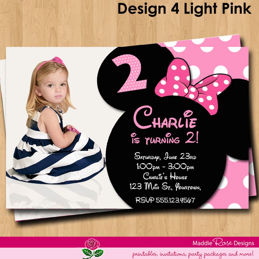 Minnie Mouse Birthday Invitations Personalized