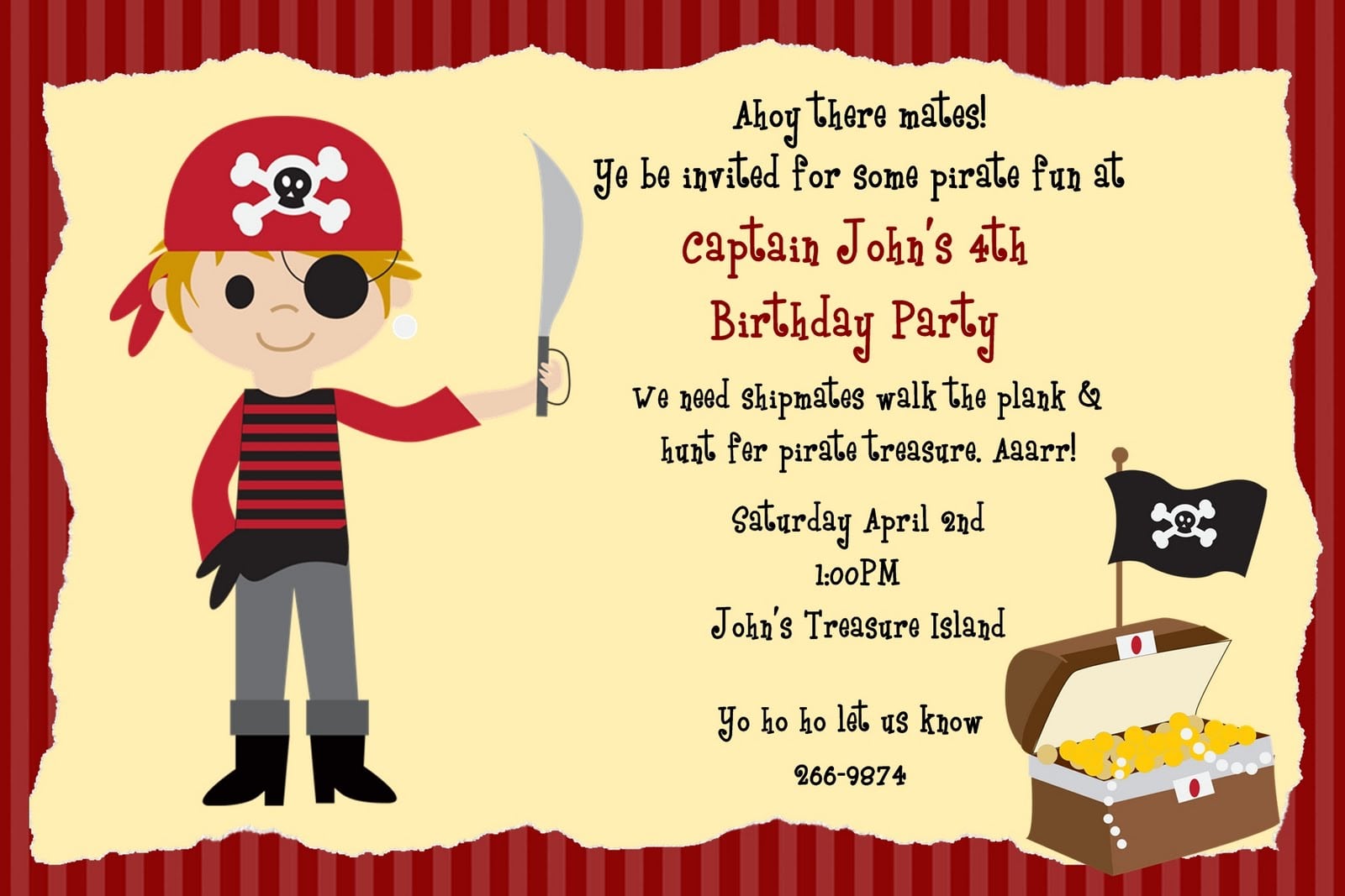 Pirate Invitations Template