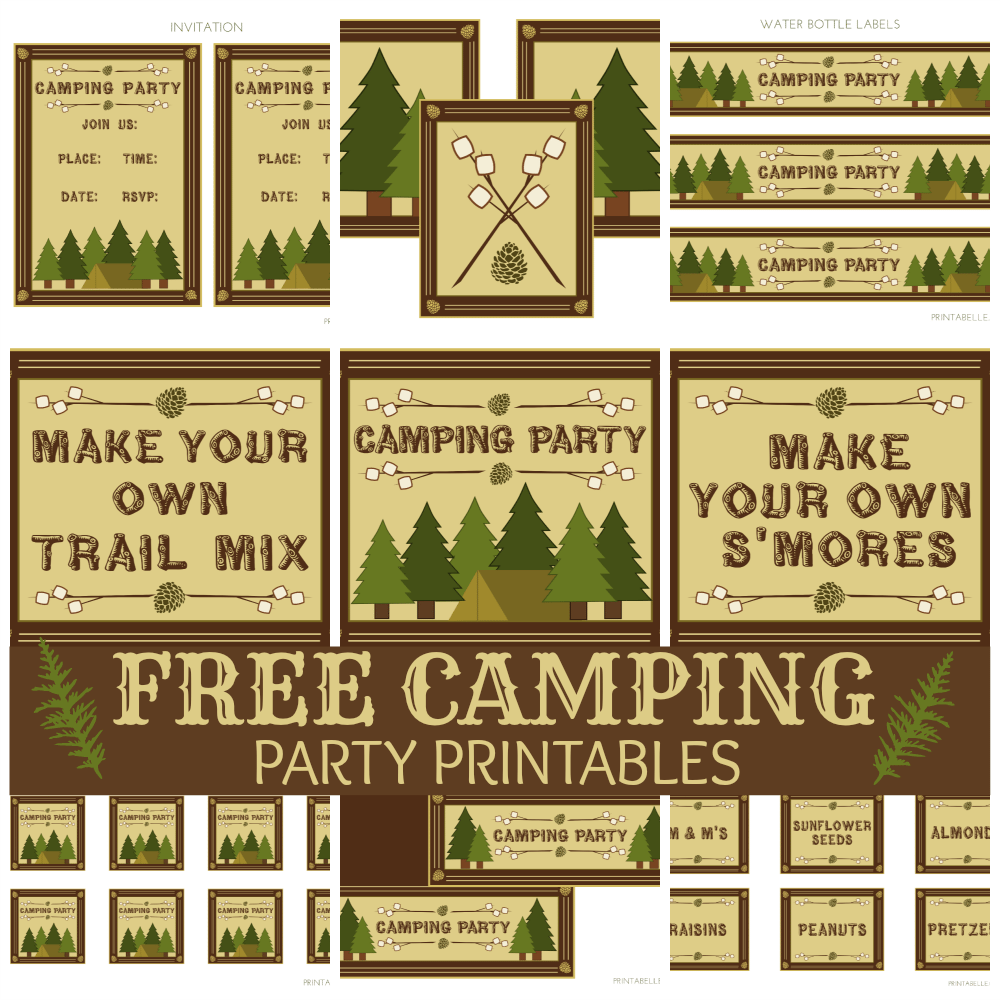 Printable Camping Party Invitations