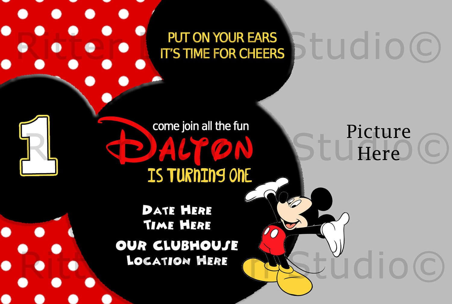 Printable Mickey Mouse Invitations Template