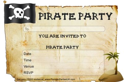 Printable Pirate Invitations Templates Free