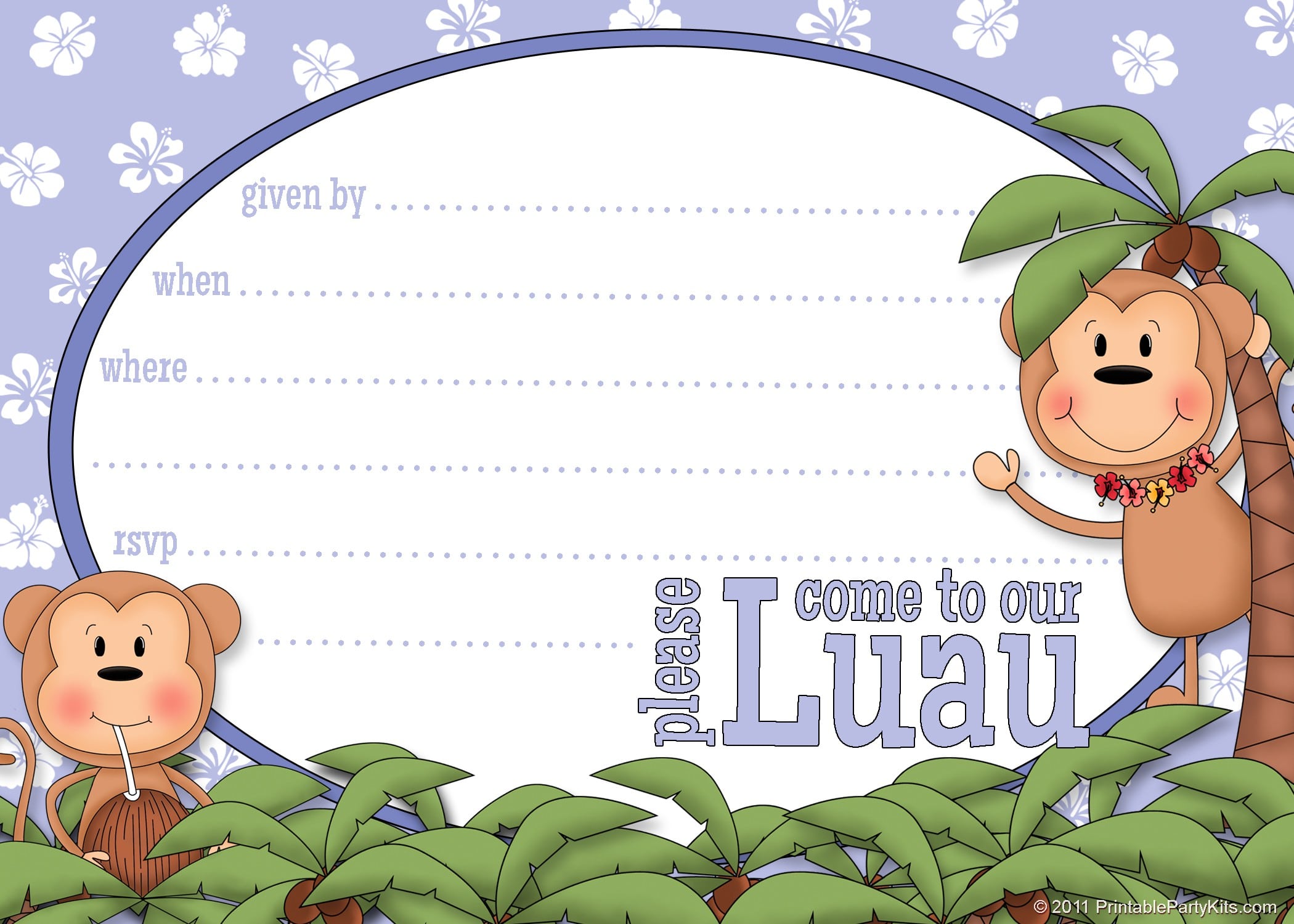 Printable Pool Party Brithday Invitation 2