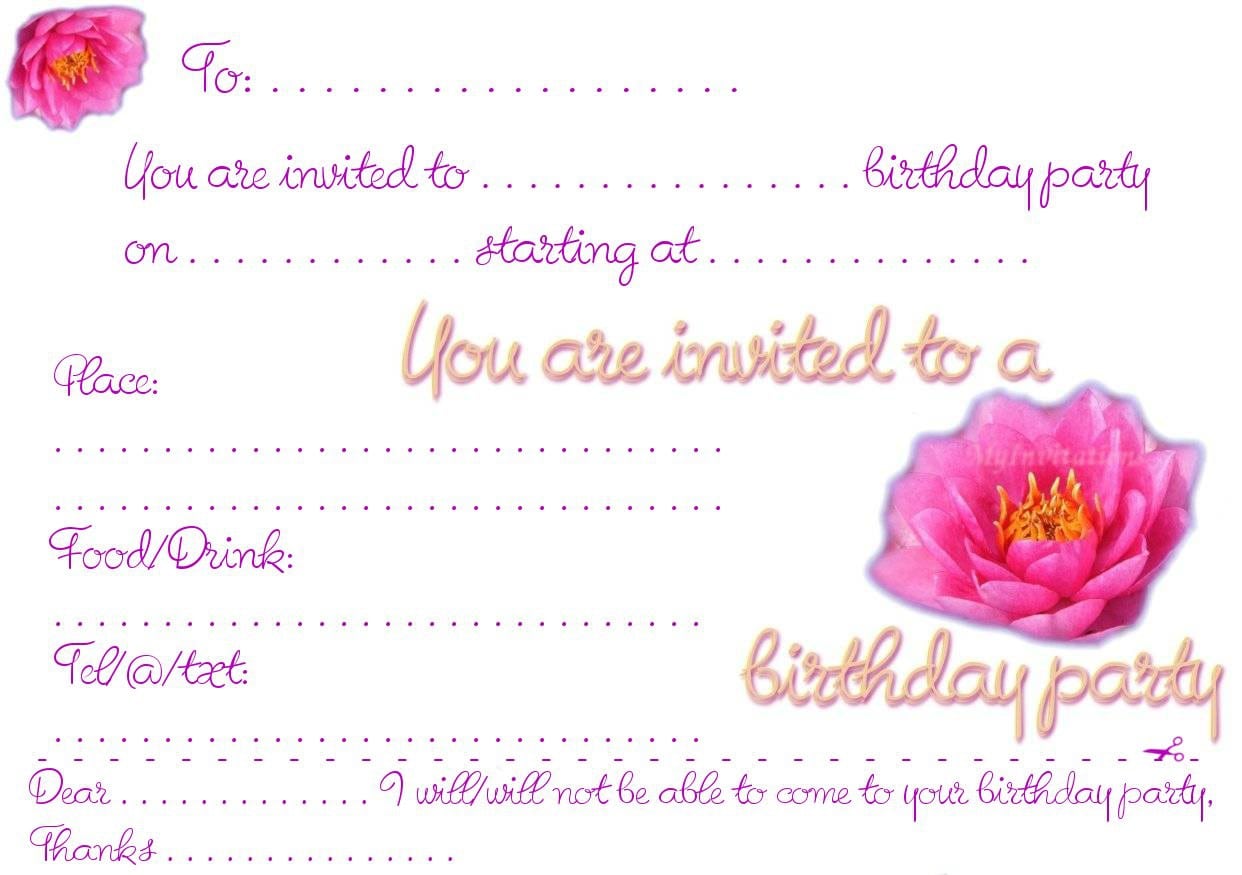 Printable Pool Party Brithday Invitation 3