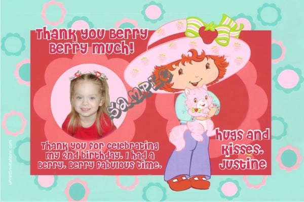 Printable Strawberry Shortcake Invitation Template Free 2