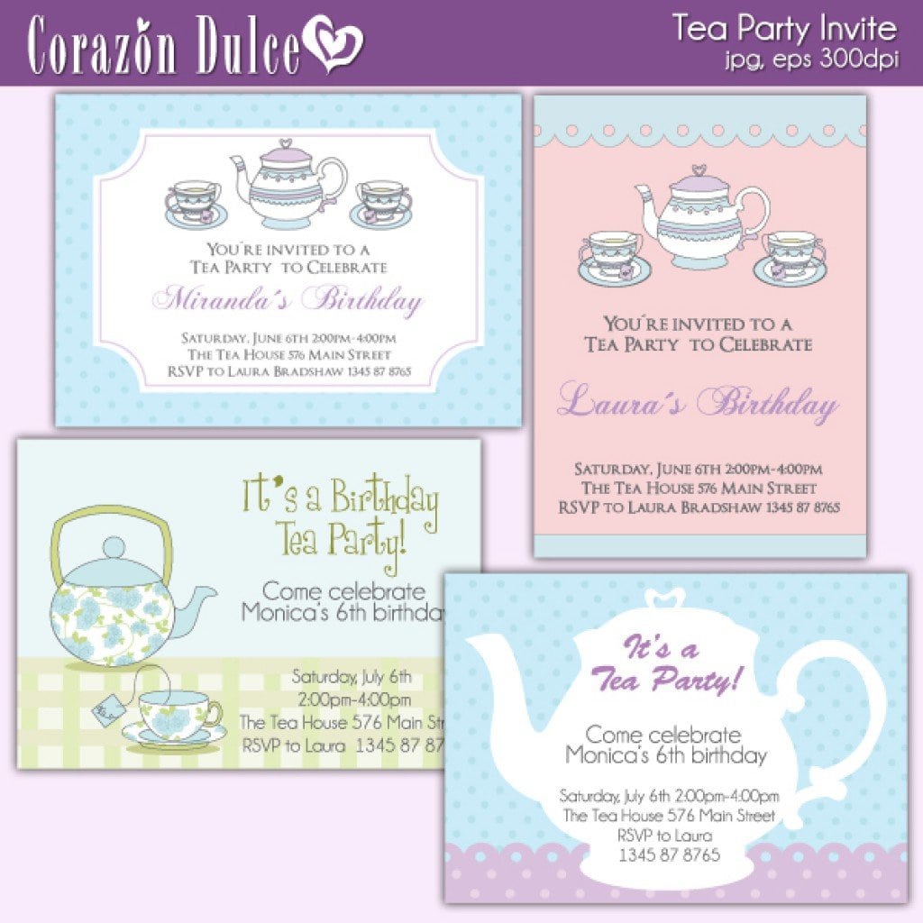 Printable Tea Party Invitations Free