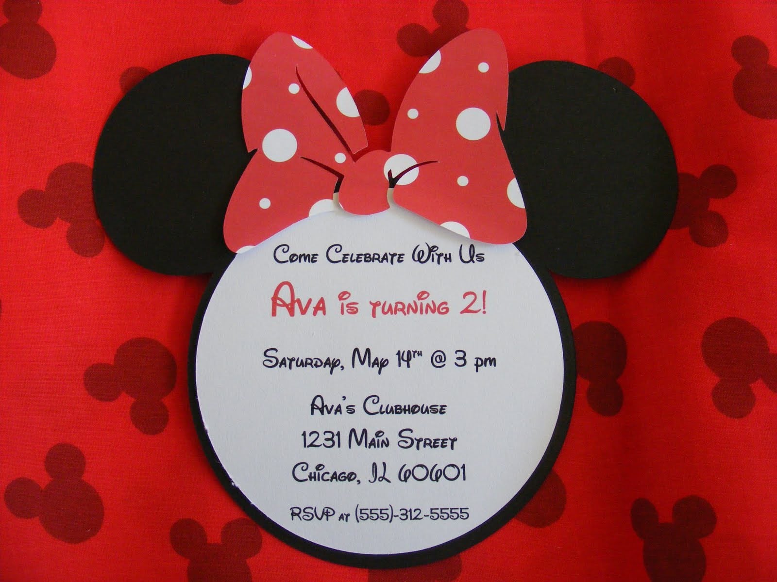 Red Minnie Mouse Invitation Templates Free 2016