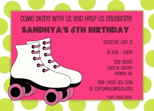 Roller Skating Party Invitation Template 2