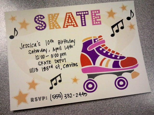 Roller Skating Party Invitation Template