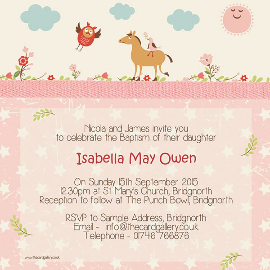 Sample Christening Invitation For Girls 3