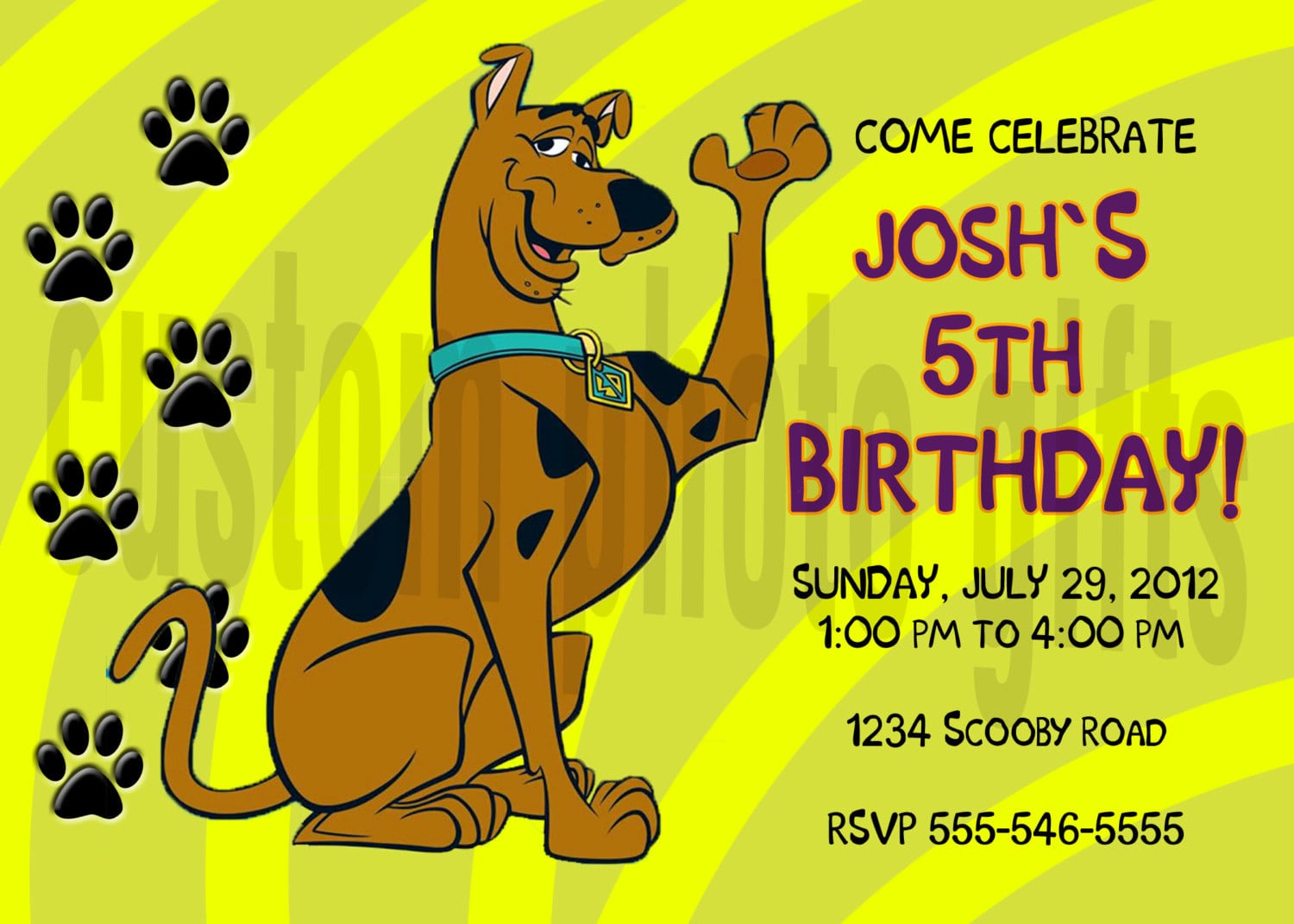 Scooby Doo Invitations Australia