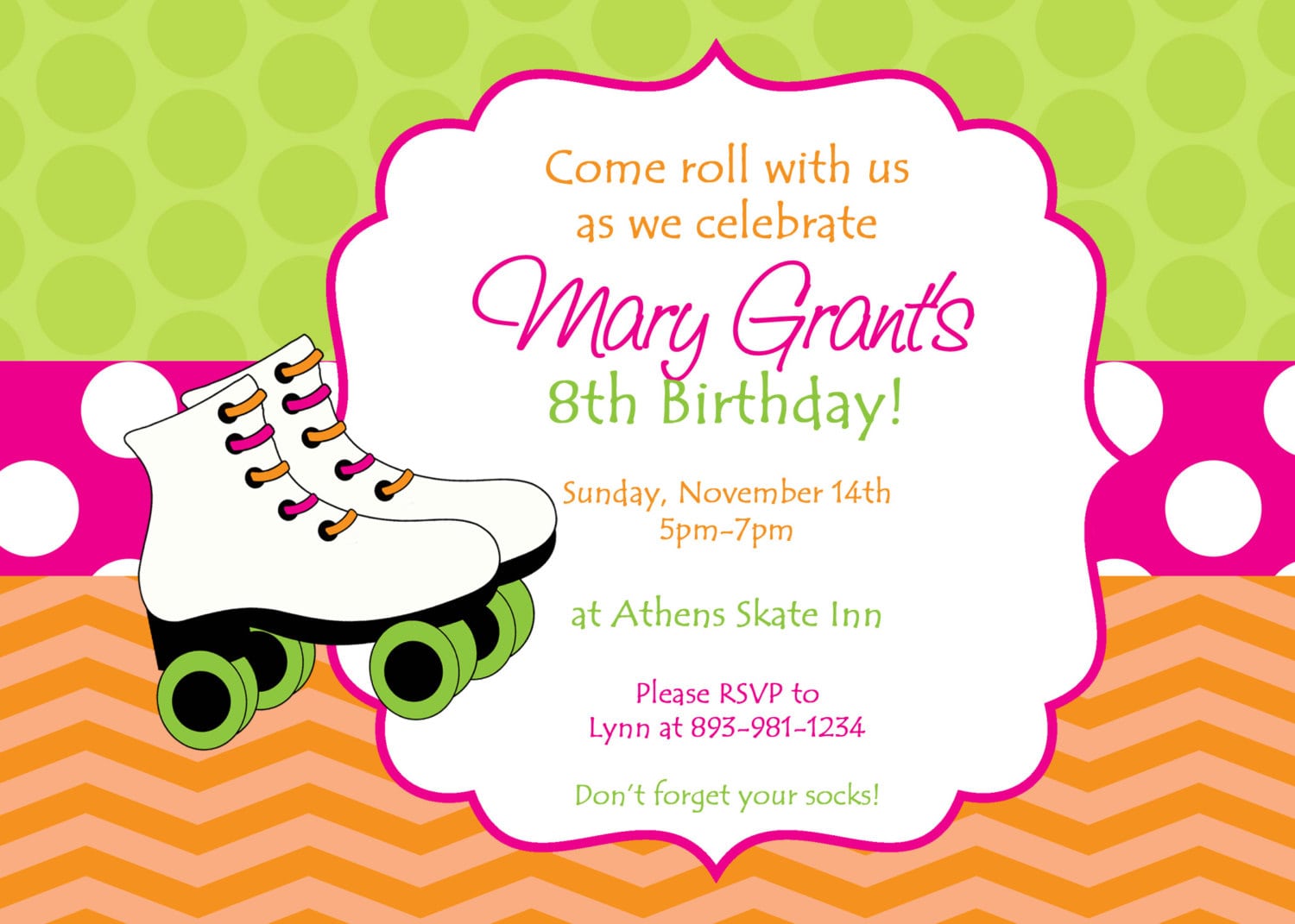 Skate Party Invitations