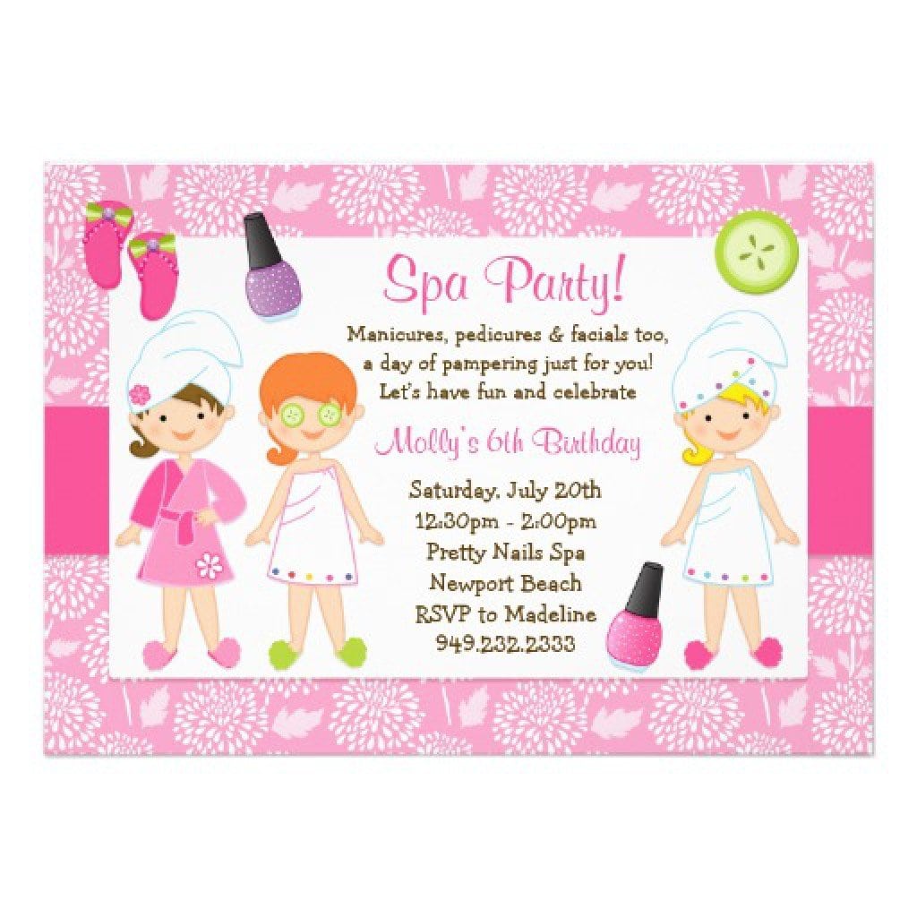 Spa Party Invitations Templates Free Spa Party Invitations Templates Free
