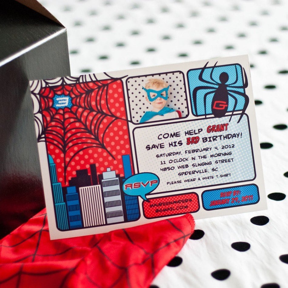 Spiderman Birthday Invitations Printable