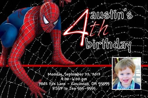 Spiderman Invitations Template 3