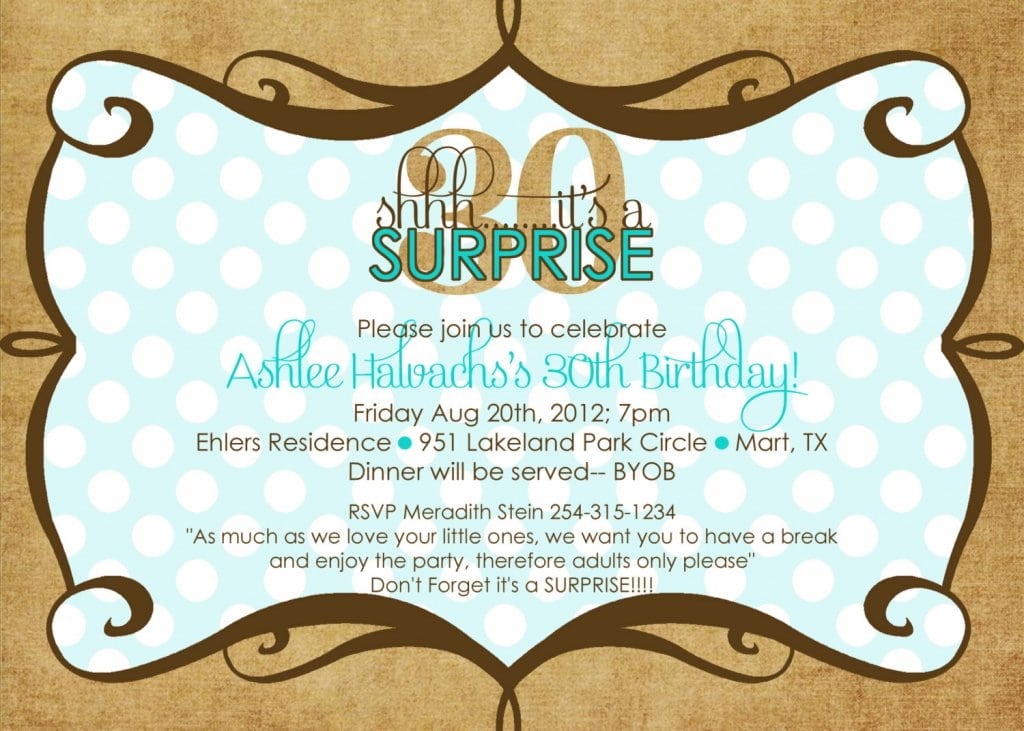 Surprise 30th Birthday Invitations
