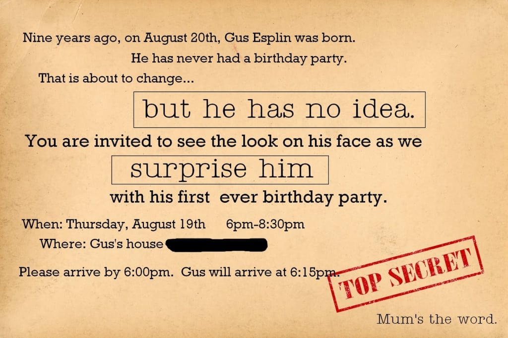 Surprise Birthday Party Invitations For Him