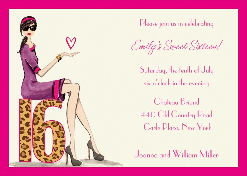 Sweet Sixteen Birthday Invitations Templates Free