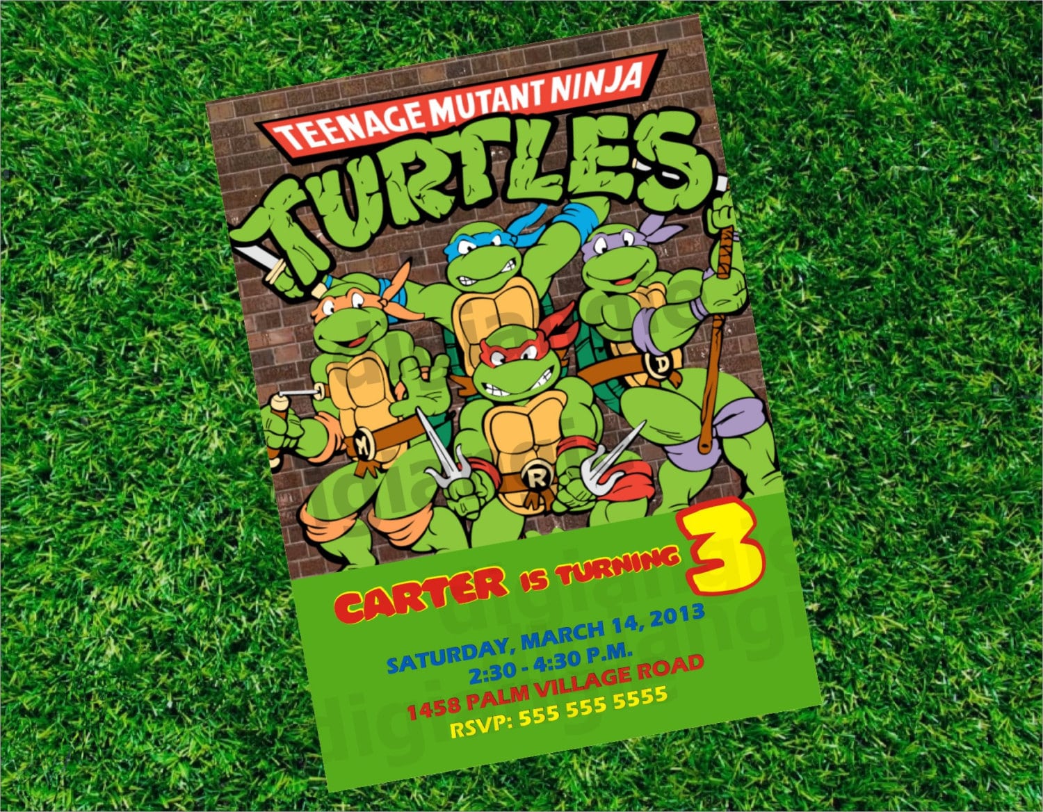 Teenage Mutant Ninja Turtles Birthday Party Invitations Free