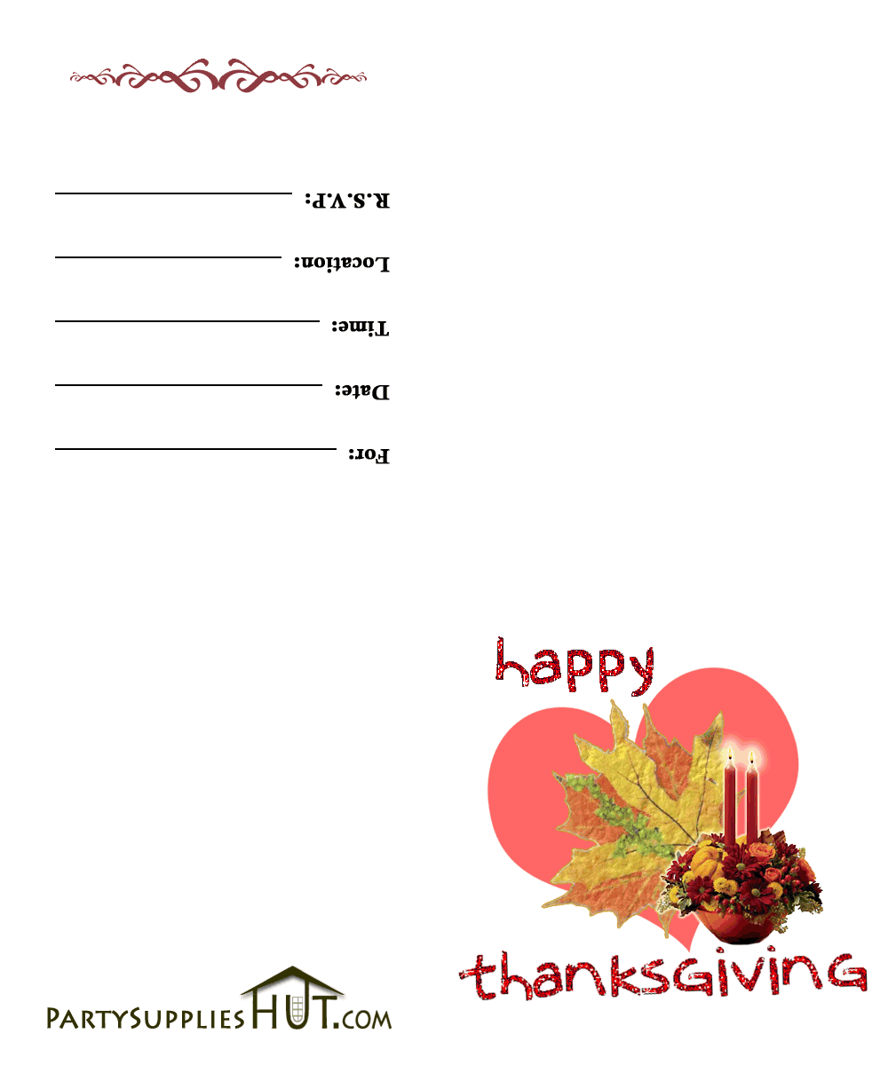 Thanksgiving Day Invitations Free